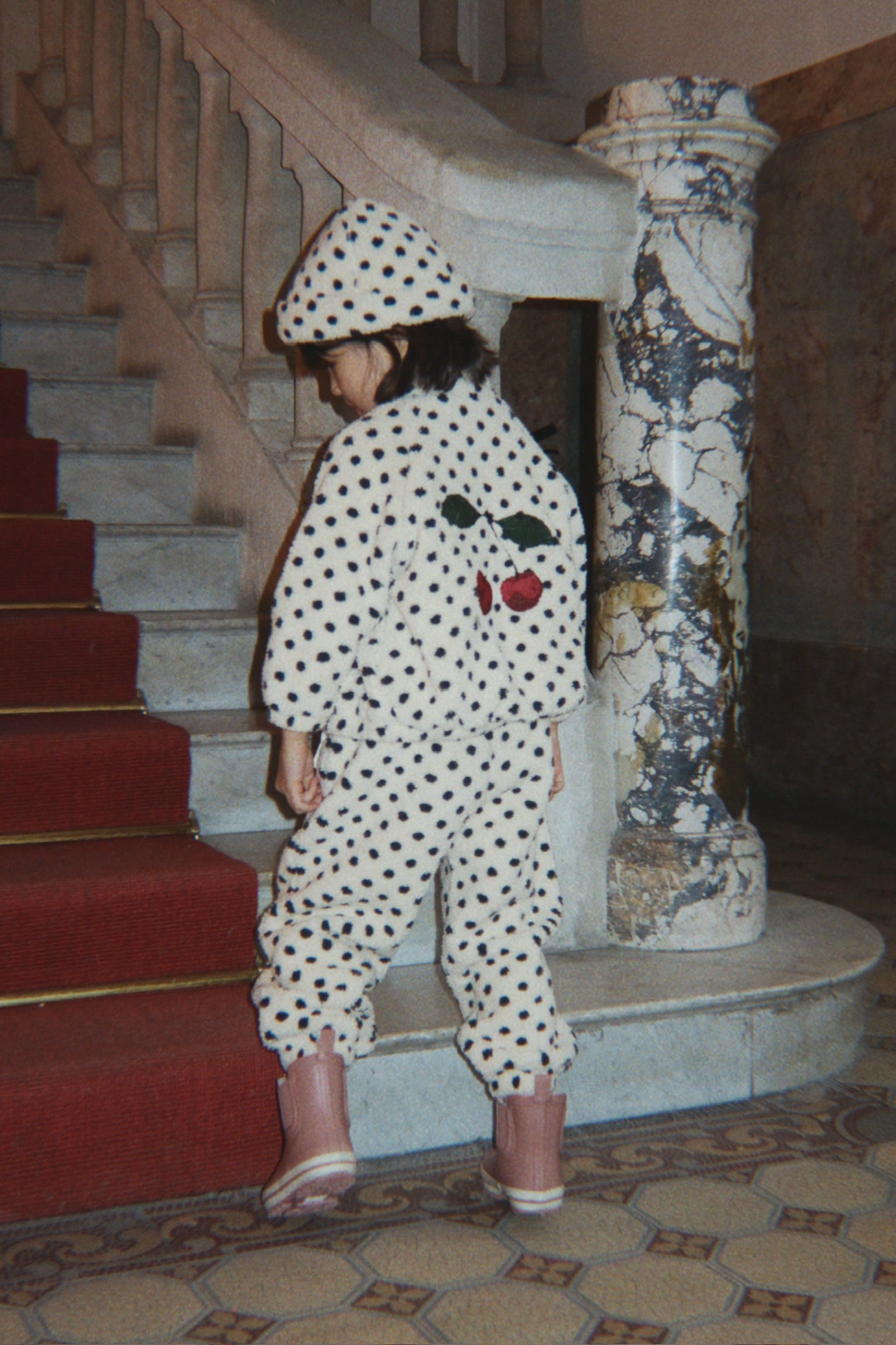 Teddy jas - Jody Embroidery Teddy Jacket GRS - Polka dot/Cherry - Konges Sløjd - productfoto - afbeelding 3