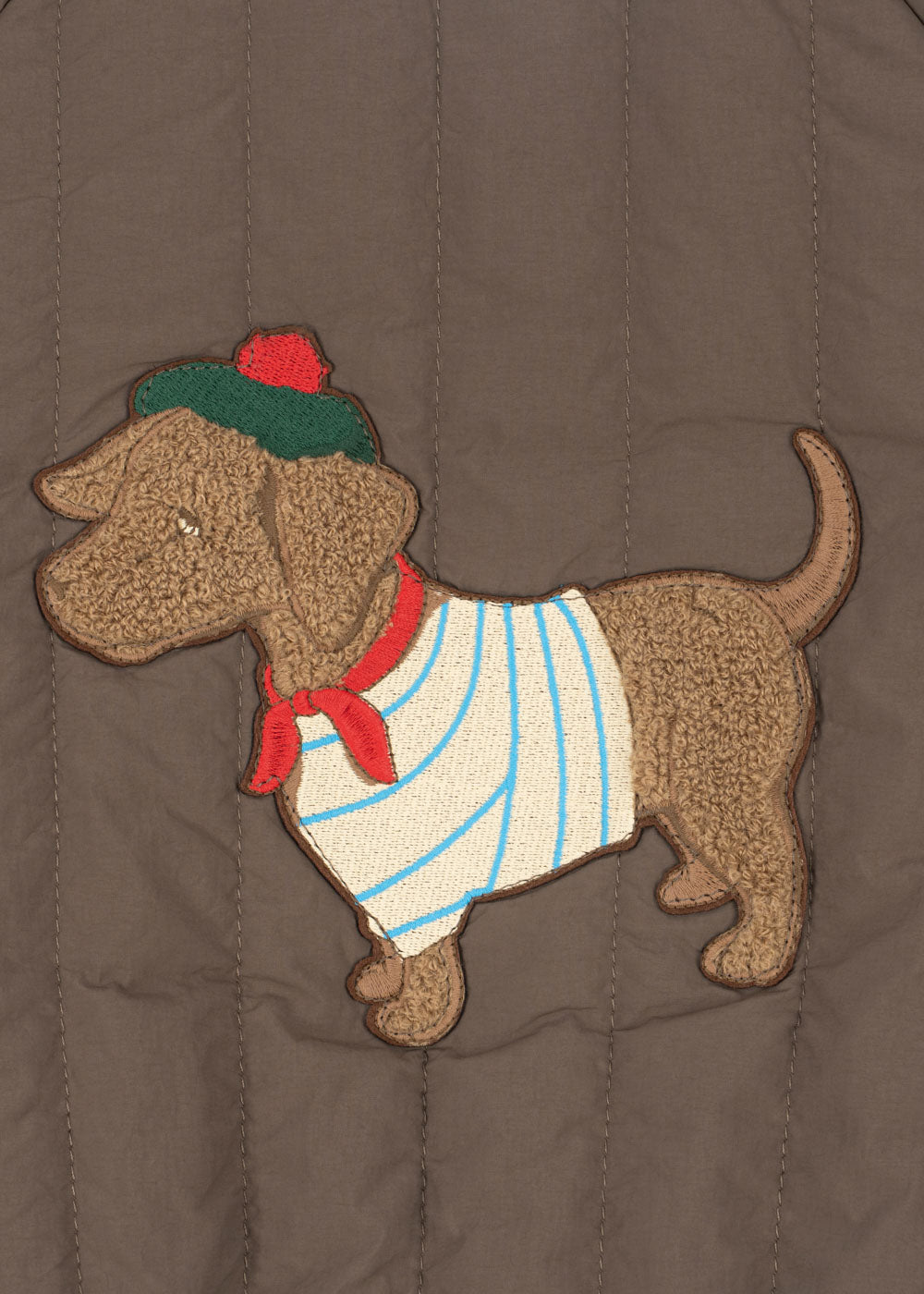 Thermo bomberjas Juno - Terry met geborduurde hond - Walnut - Konges Sløjd - productfoto - afbeelding 3