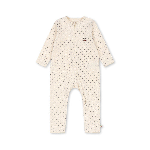 Body basique zippé - Pois bleus - Coton biologique - Konges Sløjd - Photo du produit - Image 2