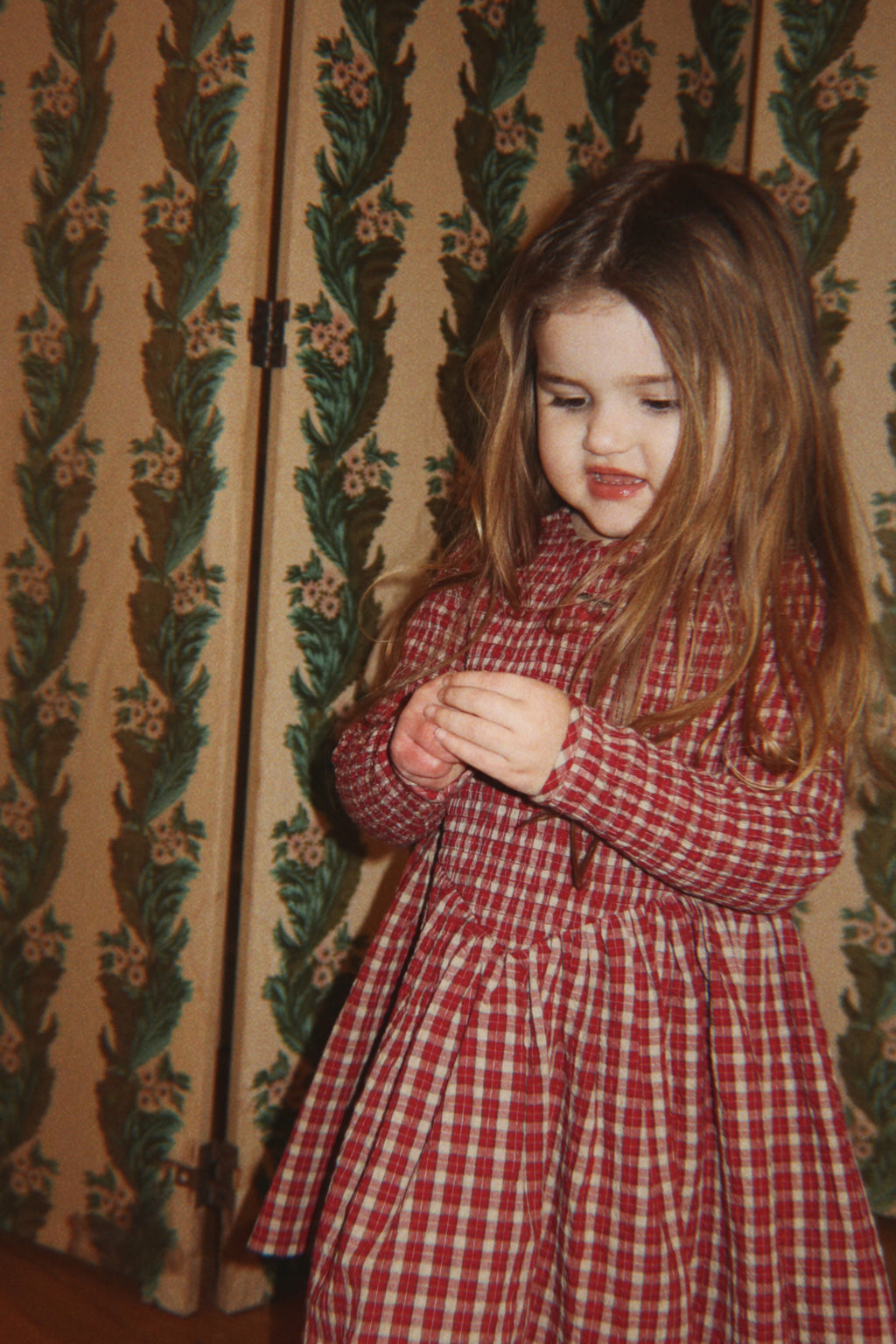 Robe Elin Smock – Brick Check – Coton Bio – Konges Sløjd