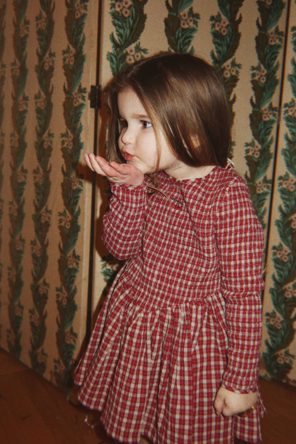 Robe Elin Smock – Brick Check – Coton Bio – Konges Sløjd