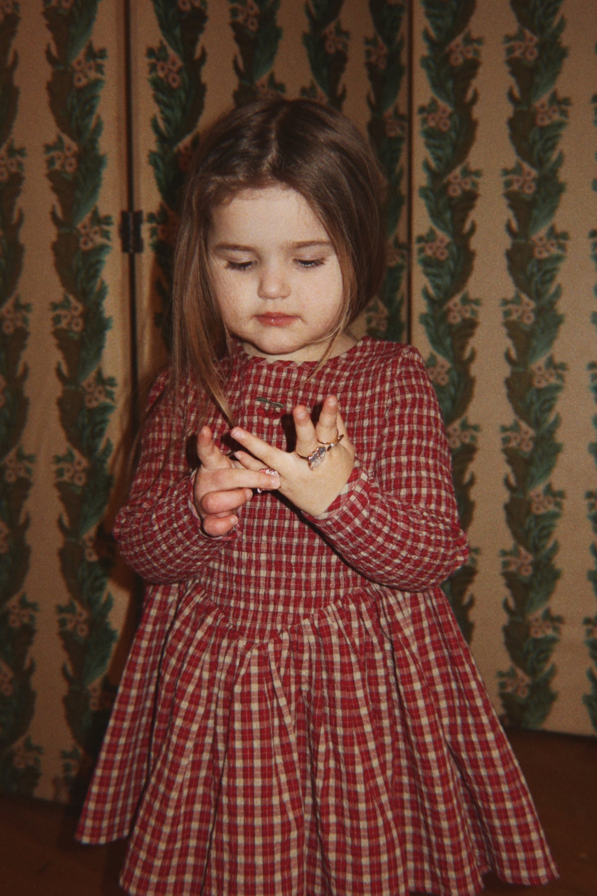 Robe Elin Smock – Brick Check – Coton Bio – Konges Sløjd