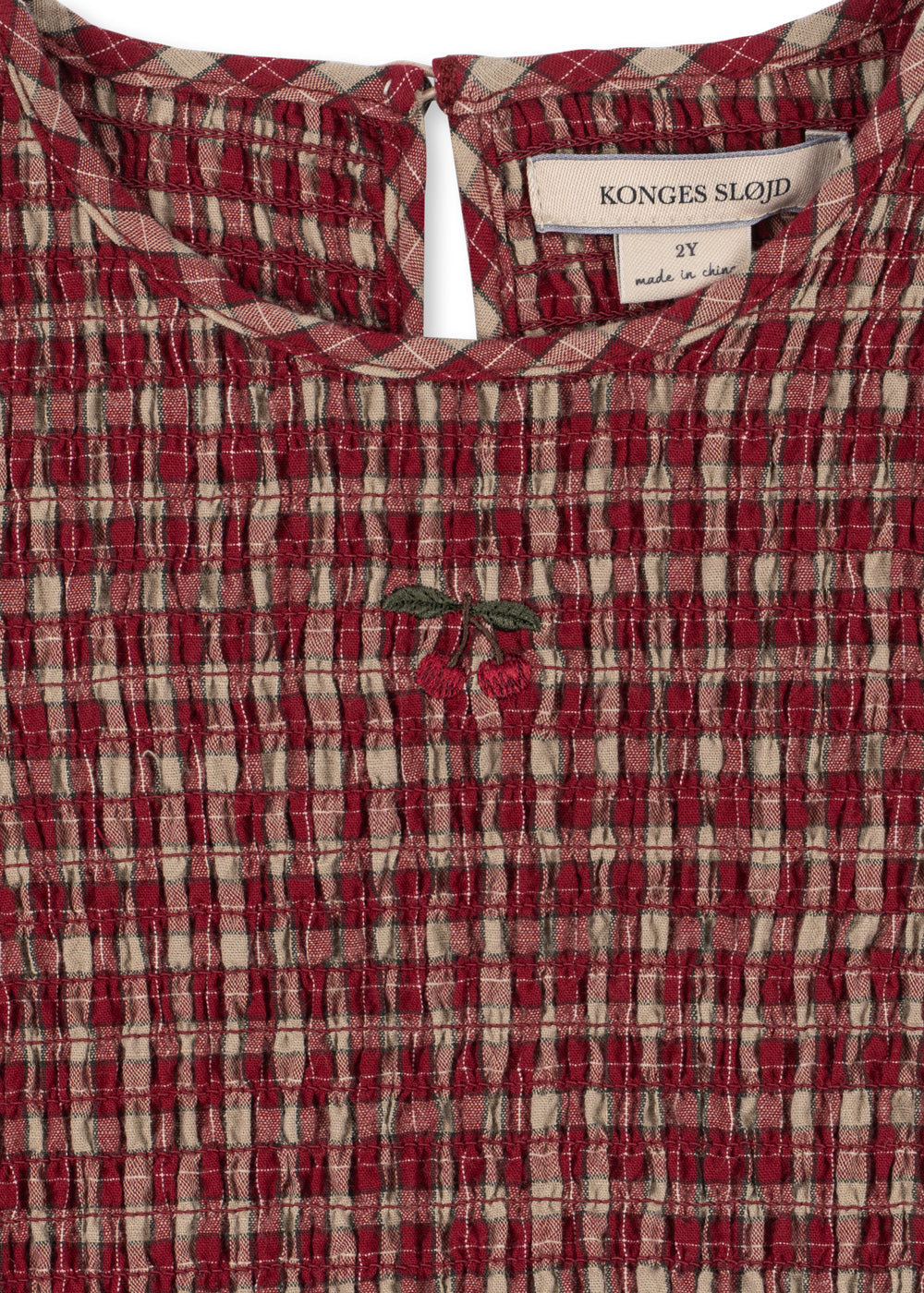 Robe Elin Smock – Brick Check – Coton Bio – Konges Sløjd