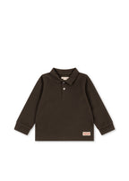 Polo manches longues Florian – Noir Ardoise – Coton biologique – Konges Sløjd