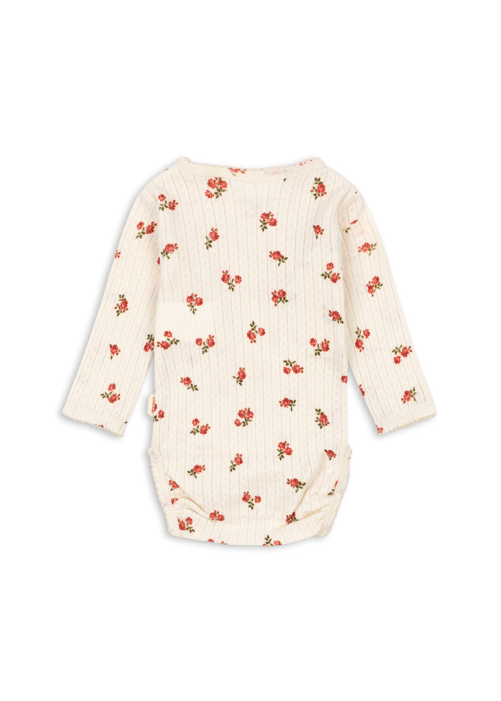 Minnie Newborn Body – Rosa Rouge – Overslagromper met bloemenprint – GOTS biologisch katoen – Konges Sløjd