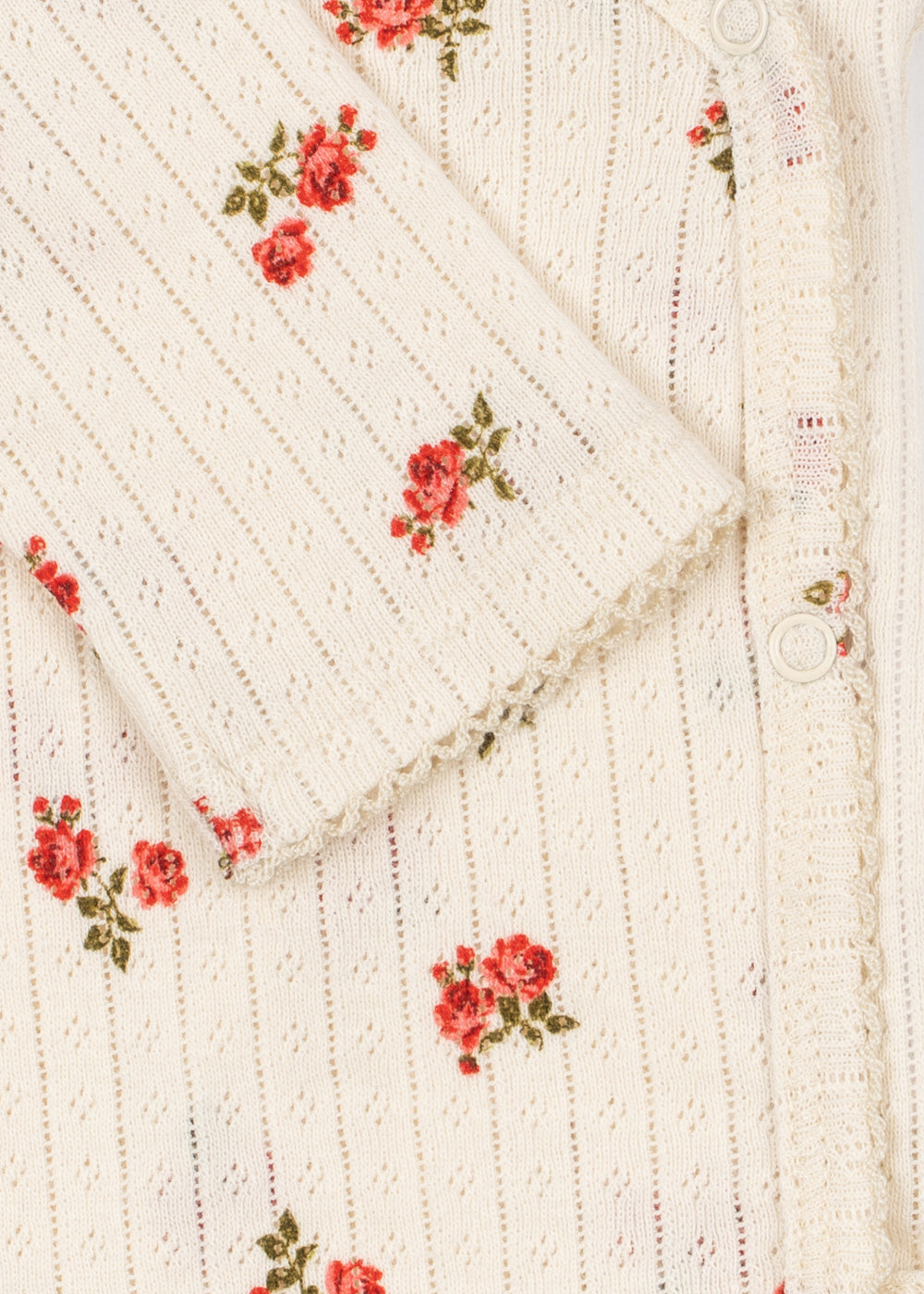 Minnie Newborn Body – Rosa Rouge – Body cache-cœur à imprimé fleuri – Coton biologique GOTS – Konges Sløjd
