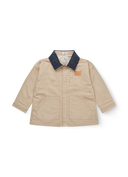 Twill jasje met corduroy kraag - 100% katoen - Beige - Copenhagen Colors
