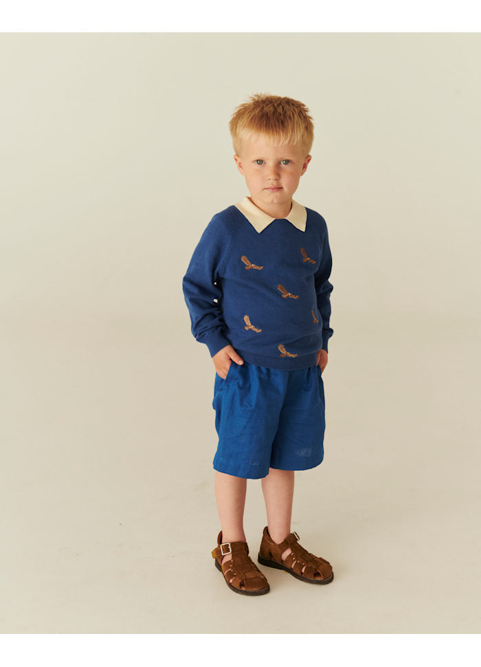 Dunne sweater Eagles - Biologisch katoen - Kobalt blauw - Copenhagen Colors