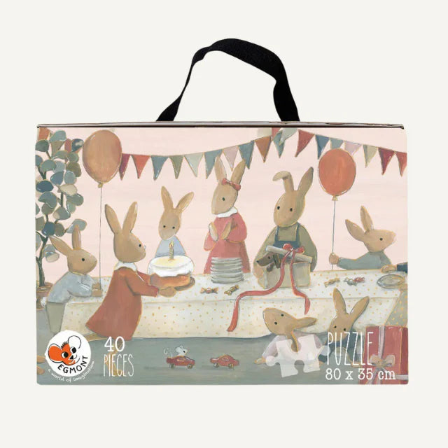 Vloer Puzzel familie konijn - 40 stukjes - FSC karton - 3+ jaar - Egmont Toys