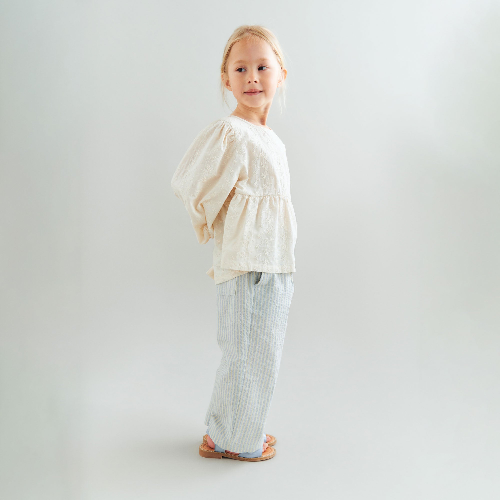 Blouse L/S Addie - Biologisch katoen - Eggshell/Creme - Wheat kind