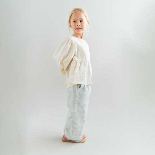 Blouse L/S Addie - Biologisch katoen - Eggshell/Creme - Wheat kind