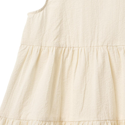 Jurkje - Dress Louise - Biologisch katoen - Ivory/Creme - Wheat close up