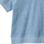 Badstof Top - Polo Shirt S/S Marlo - Biologisch katoen - Faded Denim/Blauw - Wheat close up