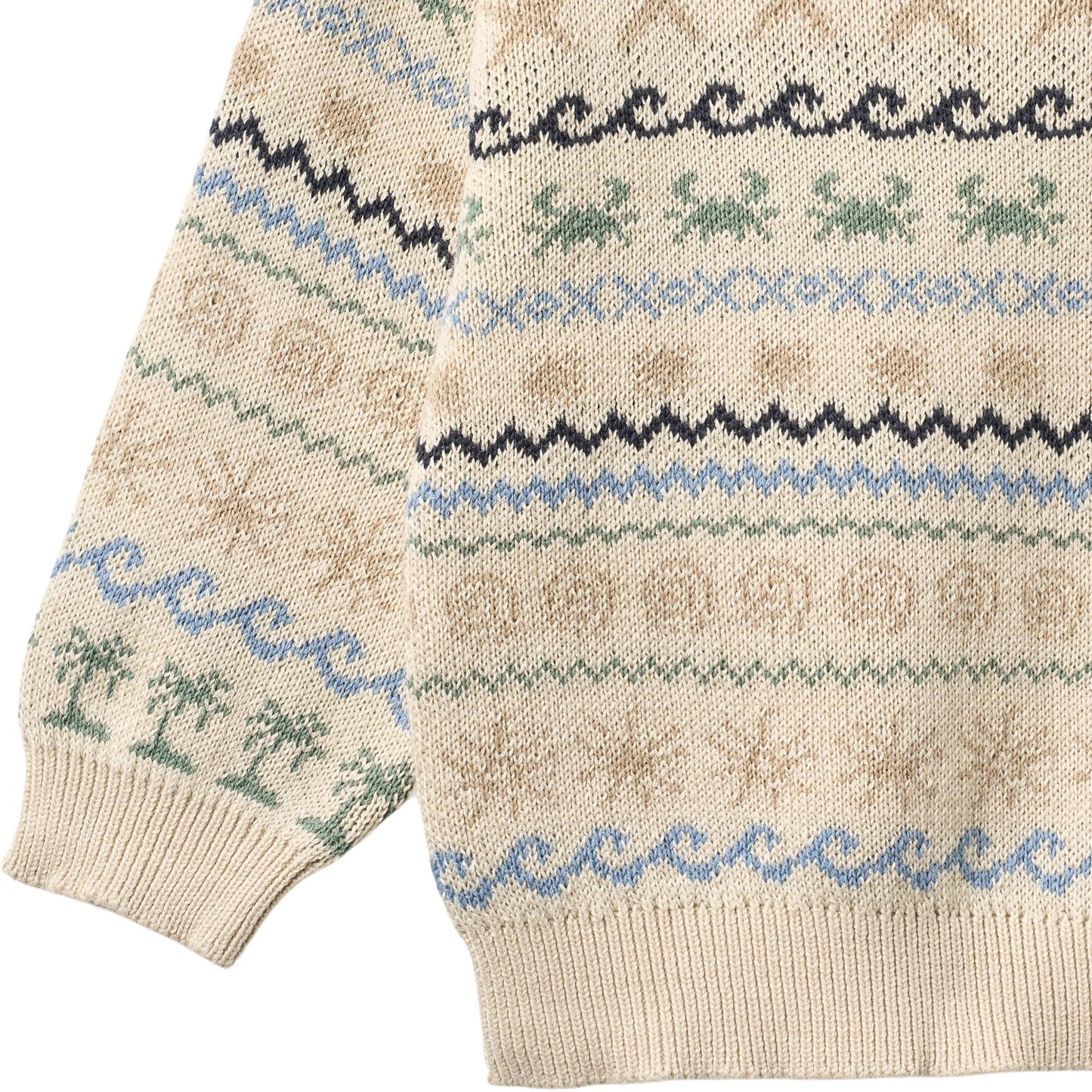 Truitje - Jacquard Pullover August - Biologisch katoen - Wheat close up