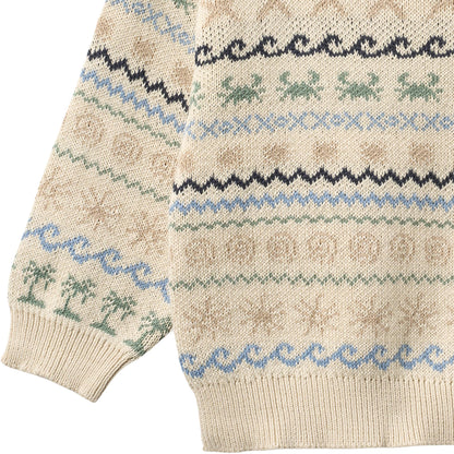 Truitje - Jacquard Pullover August - Biologisch katoen - Wheat close up