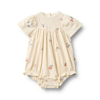 Romper Margit - Borduurde bloemen - Biolgosch katoen - Ivory/Wit - Wheat voor
