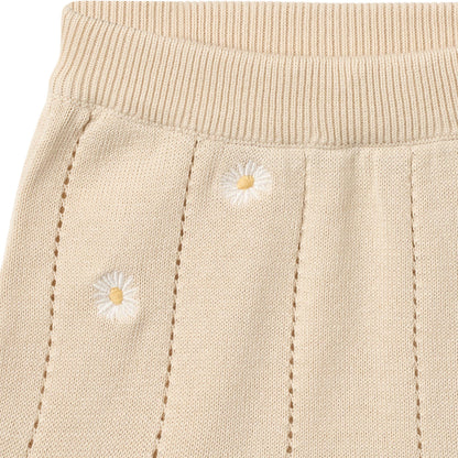 Kort broekje - Knitted Shorts Dua - Biologisch katoen - Sandshell/Creme - Wheat close up