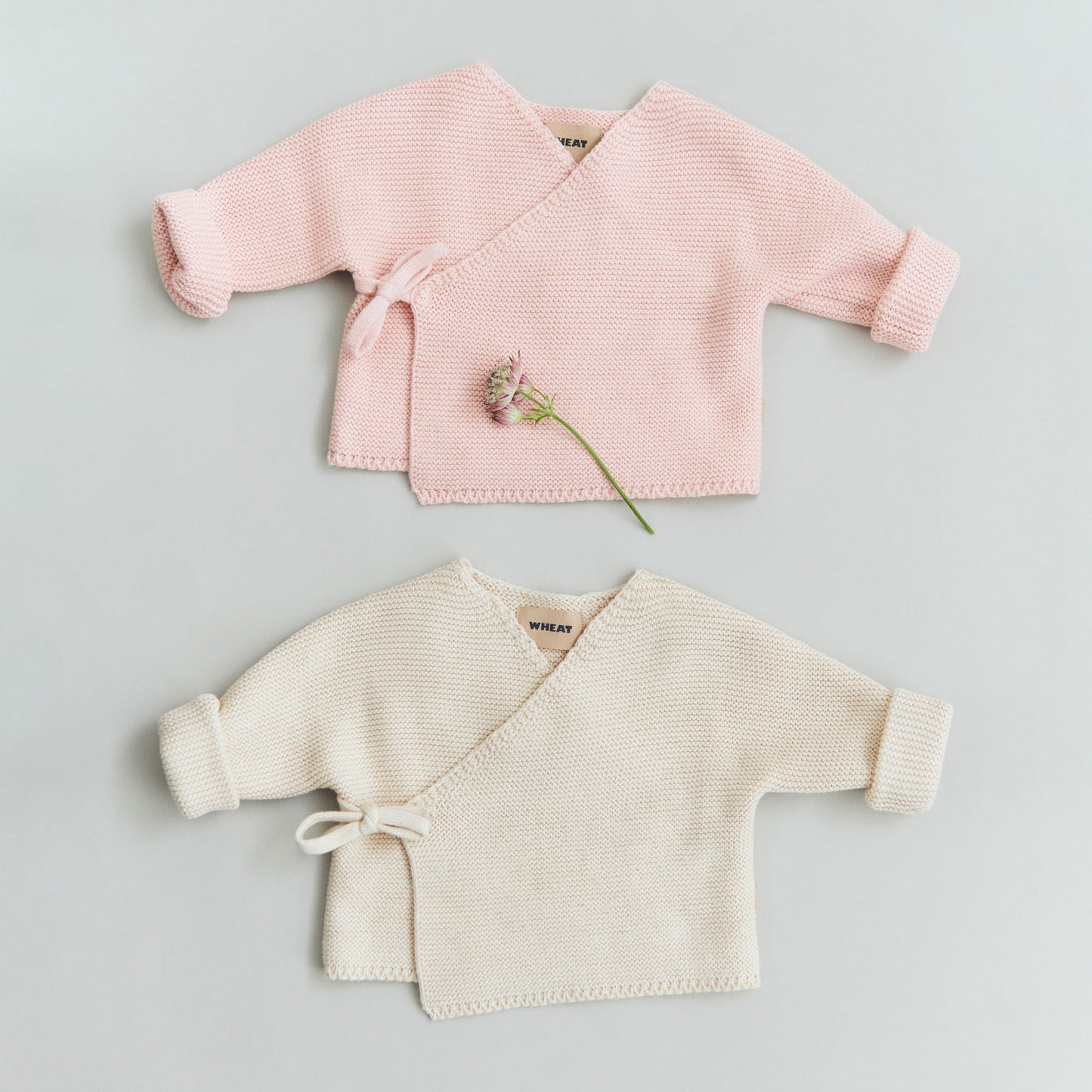 Overslag vesje - Knit Wraparound L/S Siva - Biologisch katoen - Wheat set