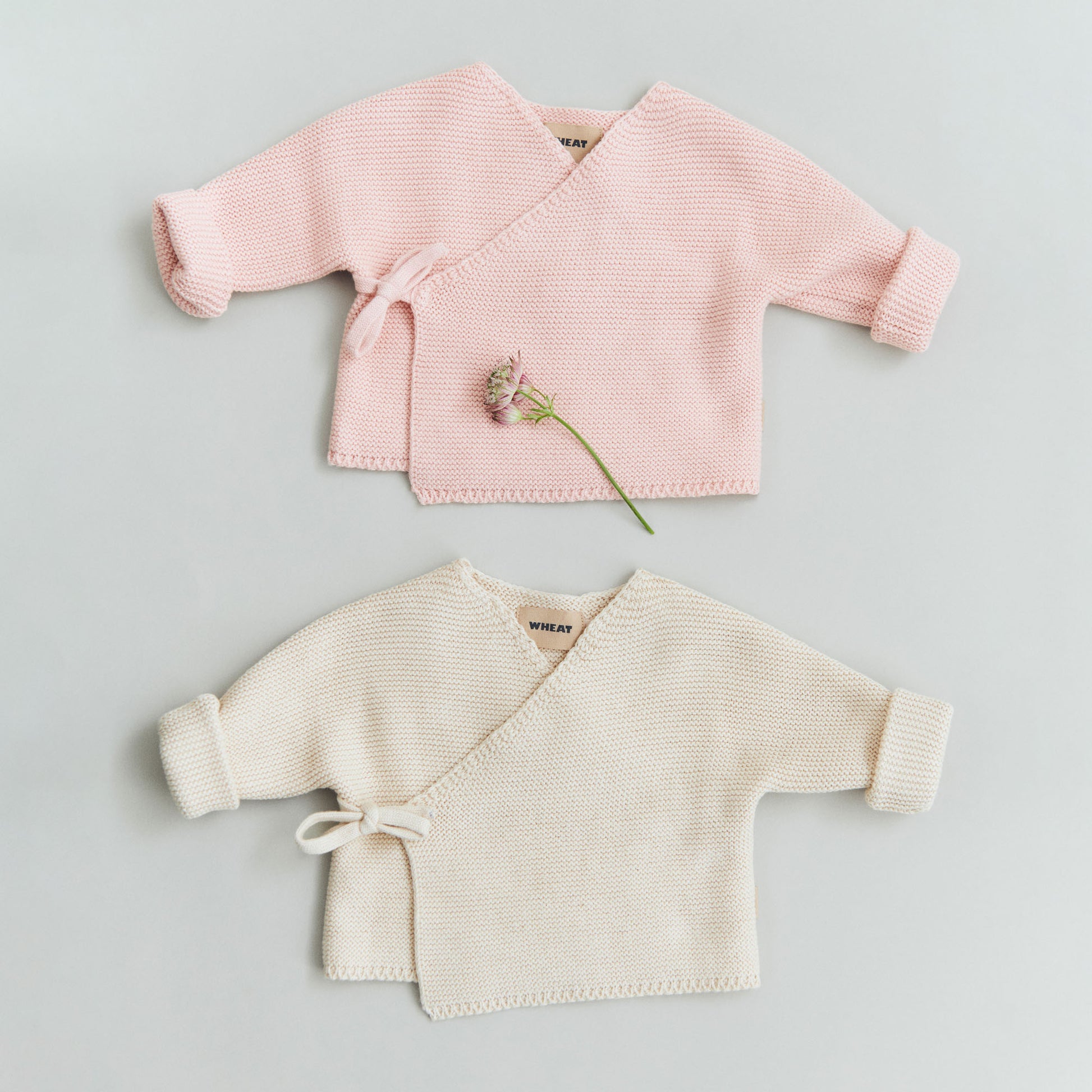 Overslag vesje - Knit Wraparound L/S Siva - Biologisch katoen - Wheat set