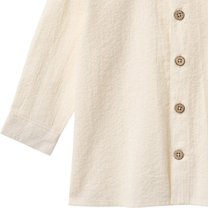 Overhemd top - Shirt Oscar - Biologisch katoen - Ivory/Creme - Wheat close up