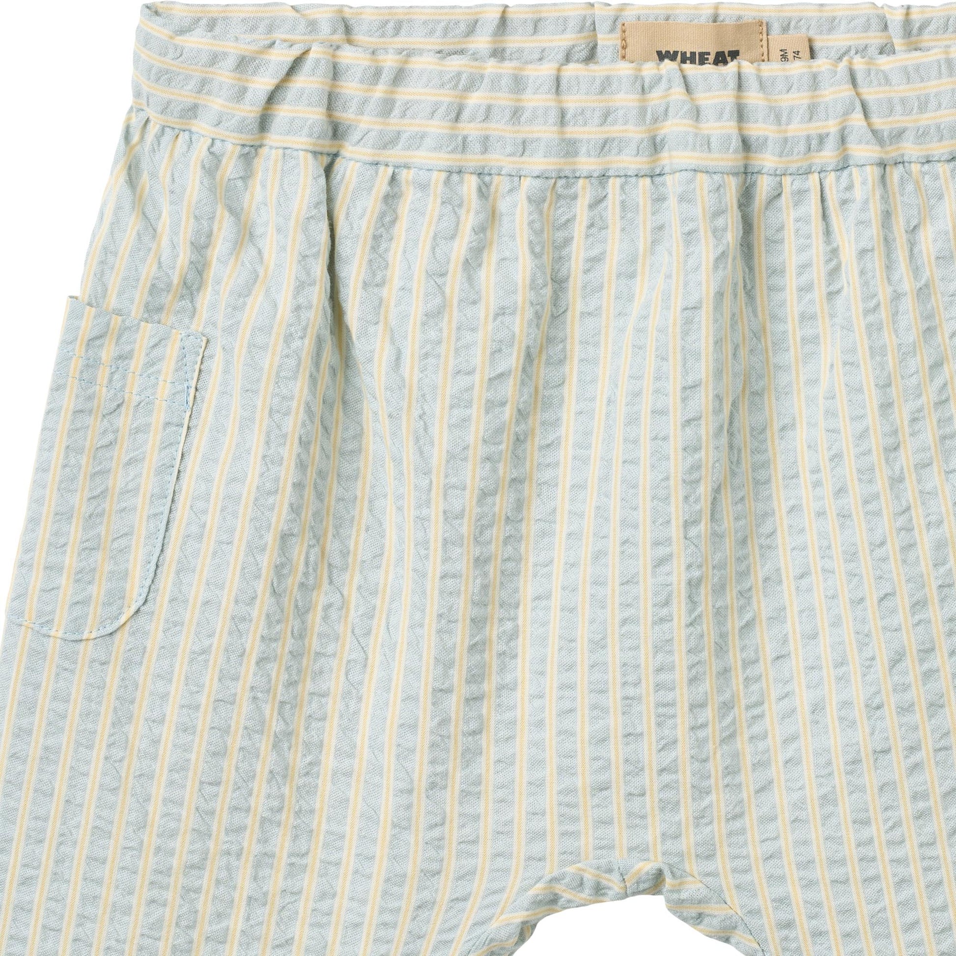 Broekje -  Trousers Henry - Biologisch katoen -  Summer sky stripe/Blauw - Wheat close up