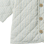 Zomerjasje - Quilt Jacket Saxo - Biologisch katoen - Summer sky stripe/Blauw - Wheat close up