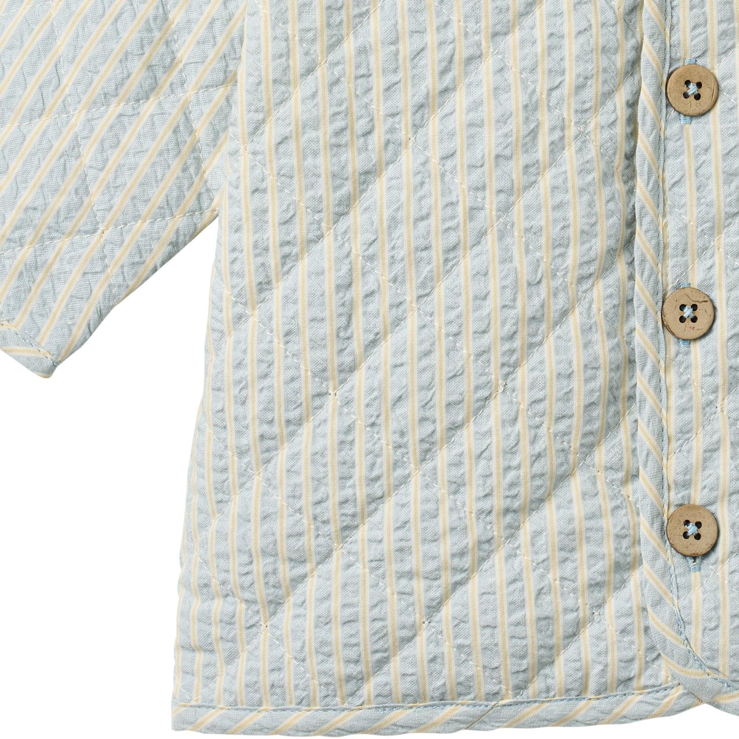Zomerjasje - Quilt Jacket Saxo - Biologisch katoen - Summer sky stripe/Blauw - Wheat close up