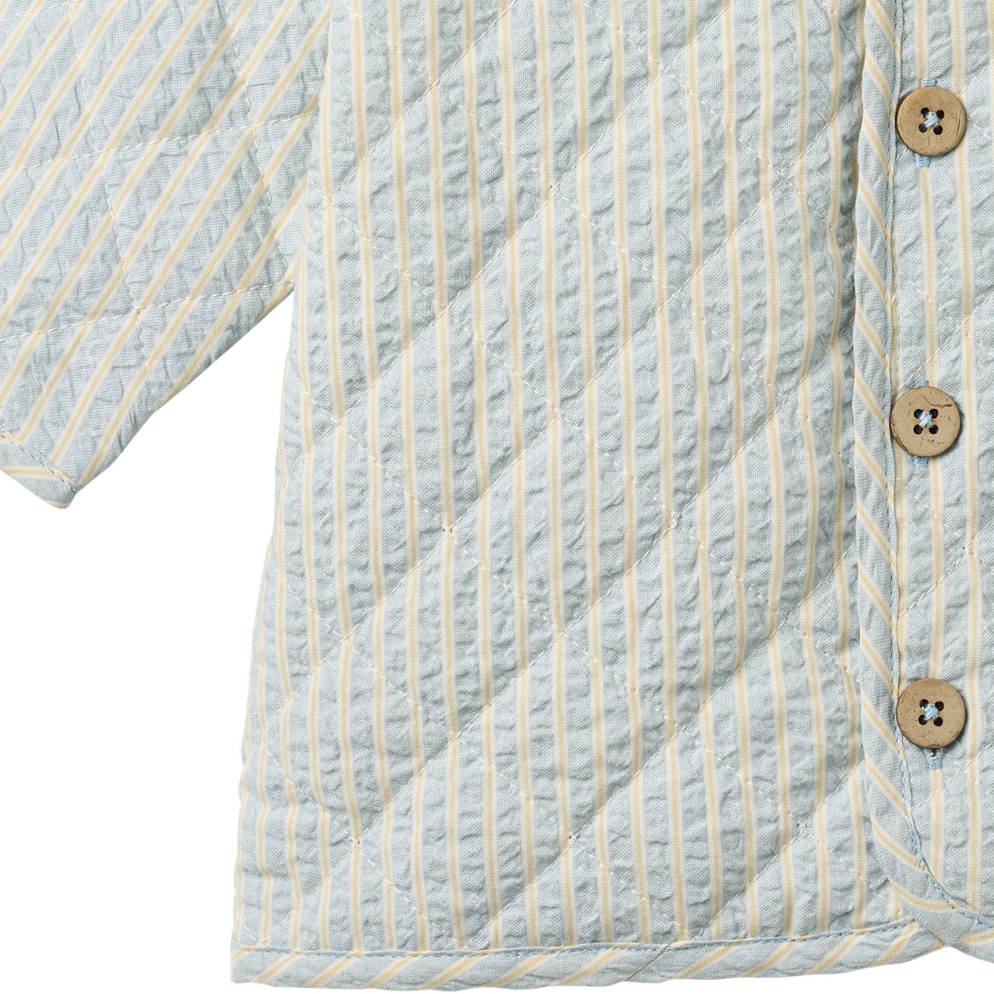 Zomerjasje - Quilt Jacket Saxo - Biologisch katoen - Summer sky stripe/Blauw - Wheat close up