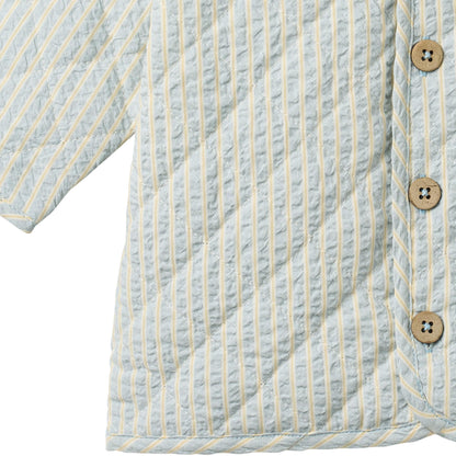 Zomerjasje - Quilt Jacket Saxo - Biologisch katoen - Summer sky stripe/Blauw - Wheat close up