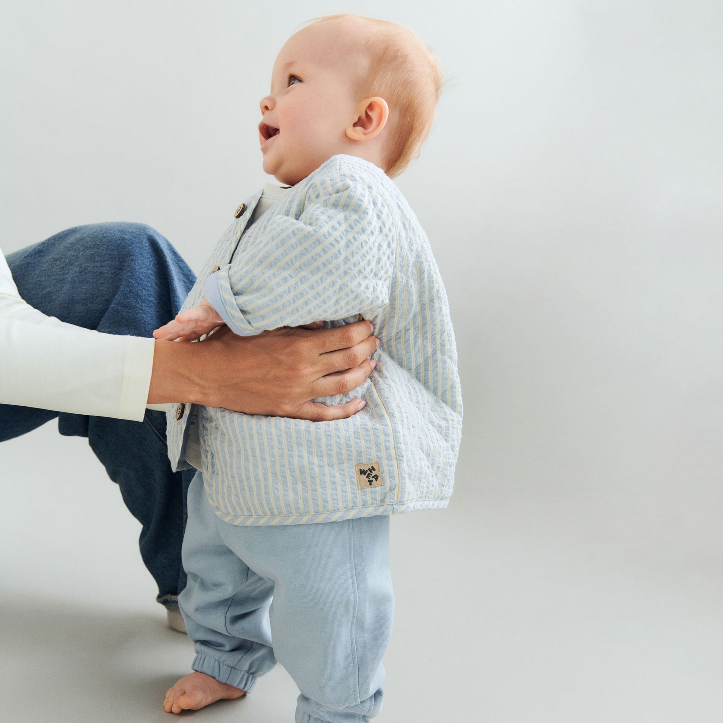 Zomerjasje - Quilt Jacket Saxo - Biologisch katoen - Summer sky stripe/Blauw - Wheat baby