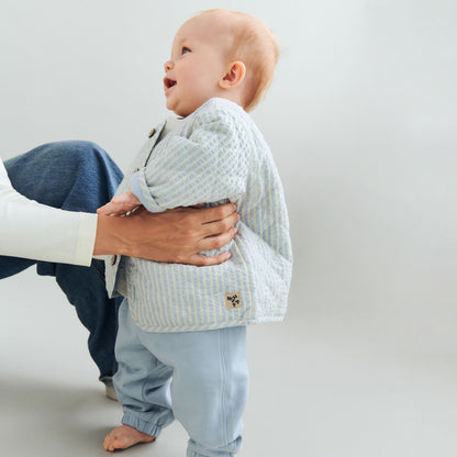 Zomerjasje - Quilt Jacket Saxo - Biologisch katoen - Summer sky stripe/Blauw - Wheat baby