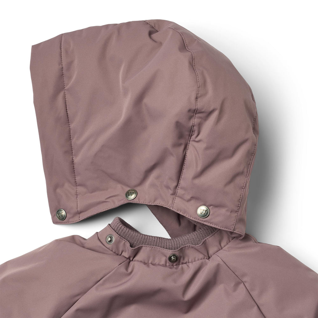 Doudoune d'hiver imperméable - Prune - Polyester recyclé - Gros plan sur le blé