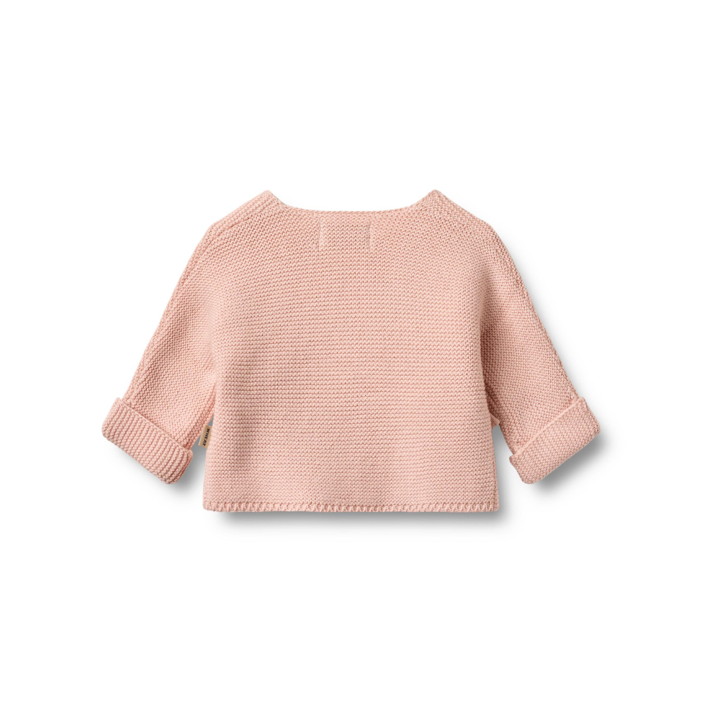 Overslag vesje - Knit Wraparound L/S Siva - Biologisch katoen - Wheat powder achter