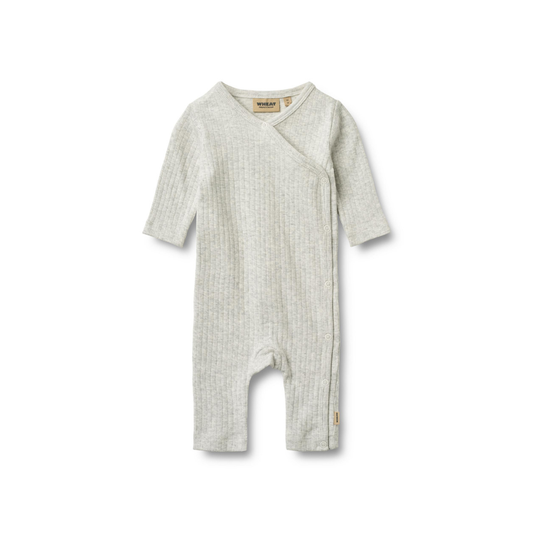 Boxpakje - Wrapsuit L/S Everest - Biologisch katoen - Grey melange/Grijs - Wheat voor