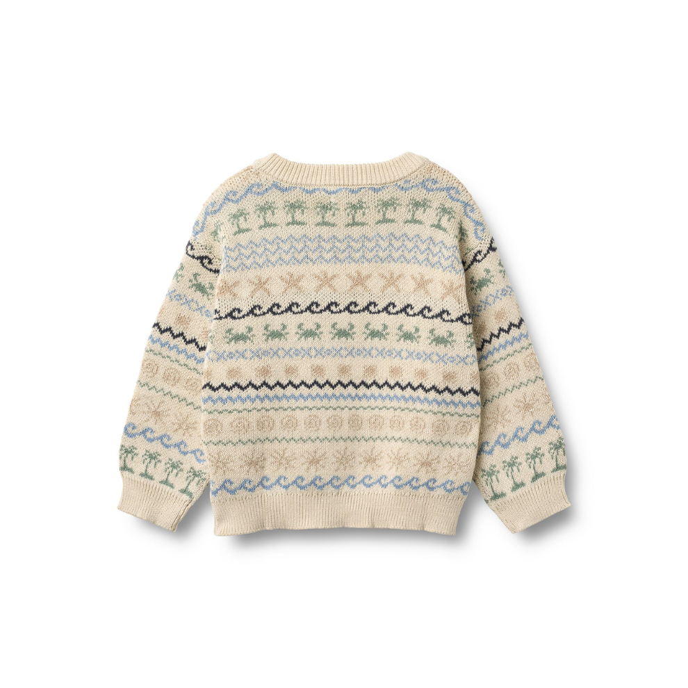 Truitje - Jacquard Pullover August - Biologisch katoen - Wheat achter