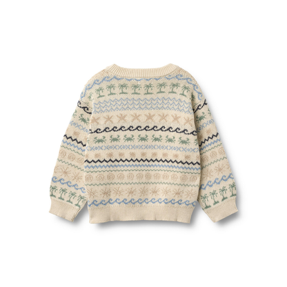 Truitje - Jacquard Pullover August - Biologisch katoen - Wheat achter
