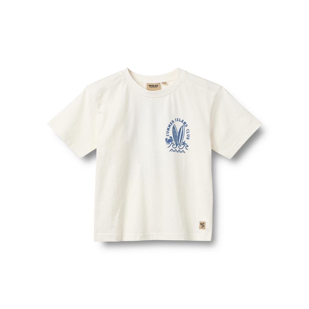 T-shirt S/S Benno - Biologisch katoen - Cloud/Wit - Wheat voor