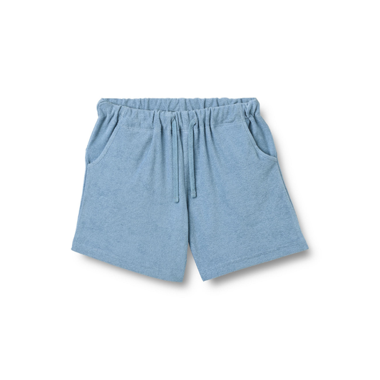 Badstof kort broekje - Jersey Shorts Kalle - Biologisch katoen - Faded denim/Blauw - Wheat voor