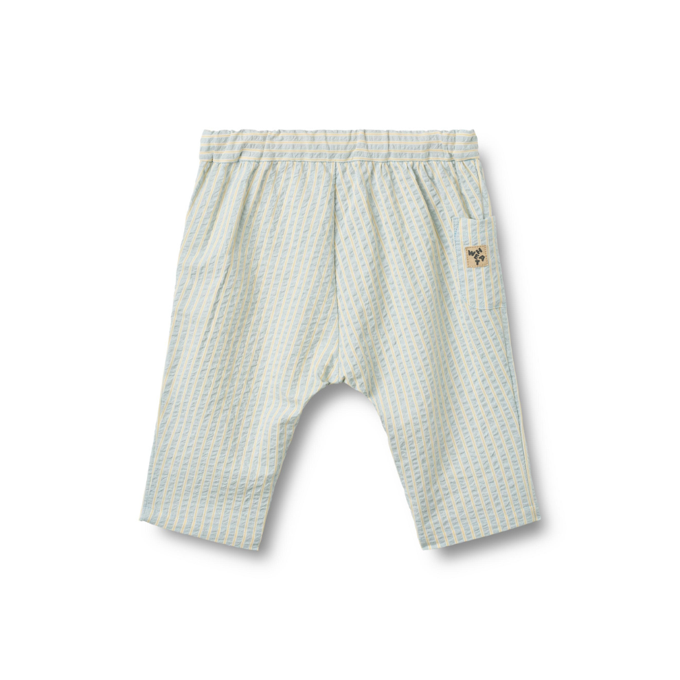 Broekje -  Trousers Henry - Biologisch katoen -  Summer sky stripe/Blauw - Wheat achter