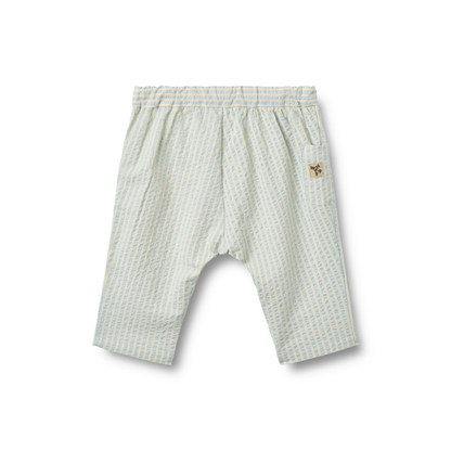 Broekje -  Trousers Henry - Biologisch katoen -  Summer sky stripe/Blauw - Wheat achter