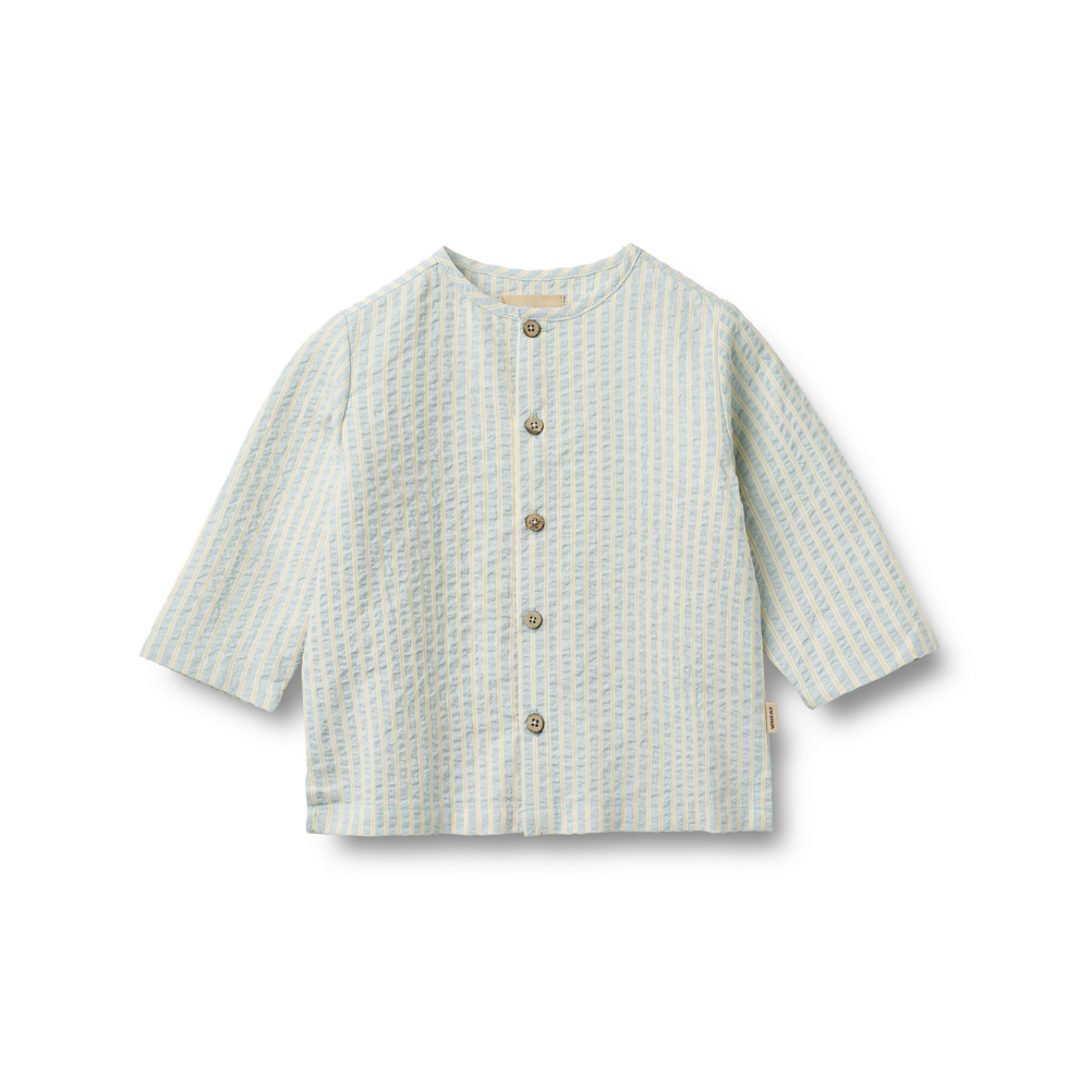 Overhemd top - Shirt Shelby - Biologisch katoen - Summer sky stripe/Blauw - Wheat voor