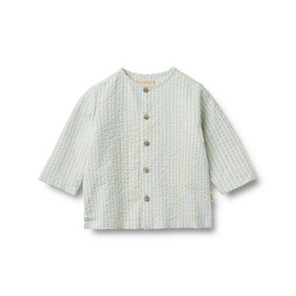 Overhemd top - Shirt Shelby - Biologisch katoen - Summer sky stripe/Blauw - Wheat voor