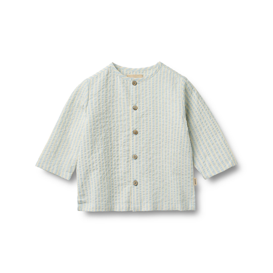 Overhemd top - Shirt Shelby - Biologisch katoen - Summer sky stripe/Blauw - Wheat voor