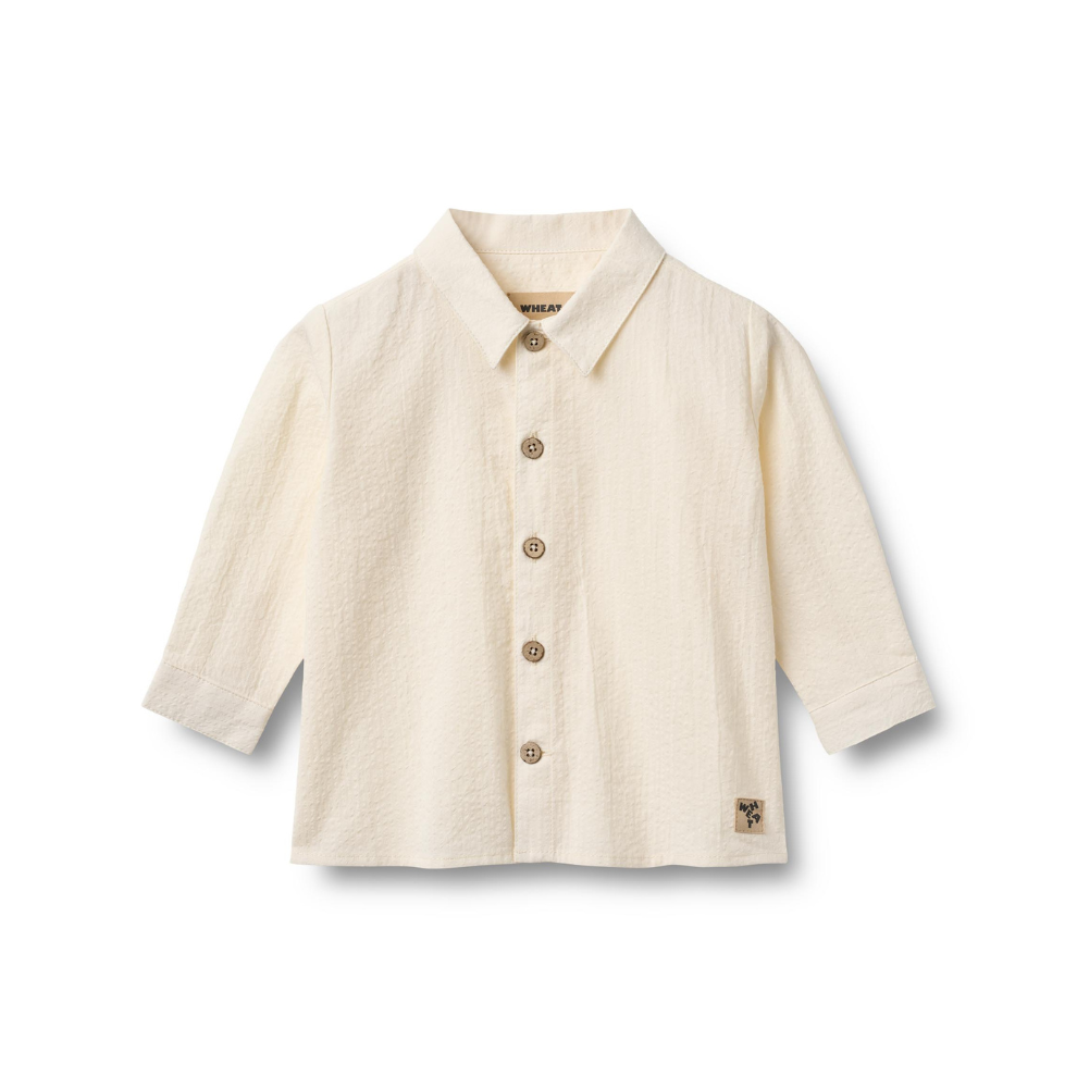 Overhemd top - Shirt Oscar - Biologisch katoen - Ivory/Creme - Wheat voor