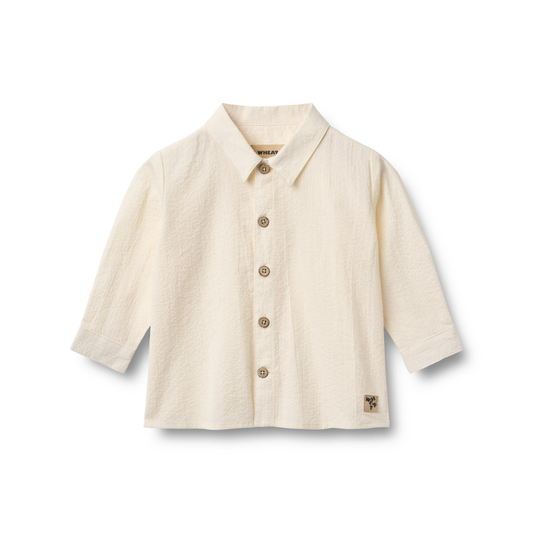 Overhemd top - Shirt Oscar - Biologisch katoen - Ivory/Creme - Wheat voor