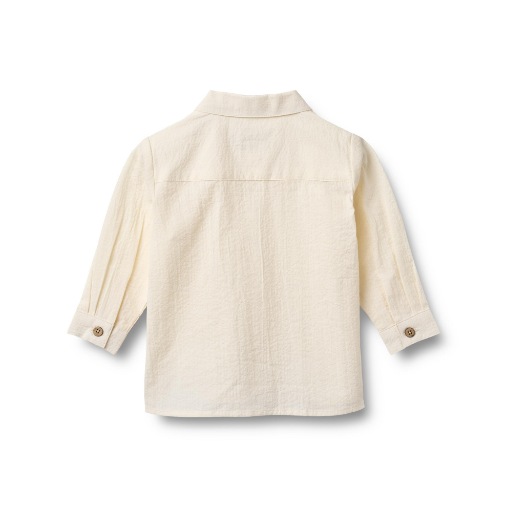 Overhemd top - Shirt Oscar - Biologisch katoen - Ivory/Creme - Wheat achter