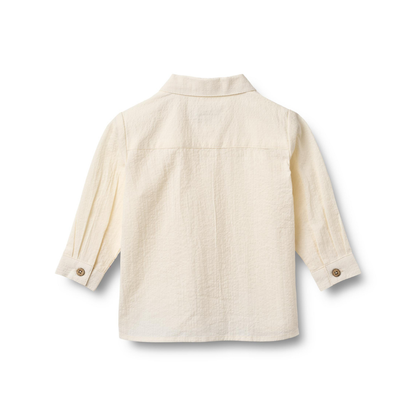Overhemd top - Shirt Oscar - Biologisch katoen - Ivory/Creme - Wheat achter