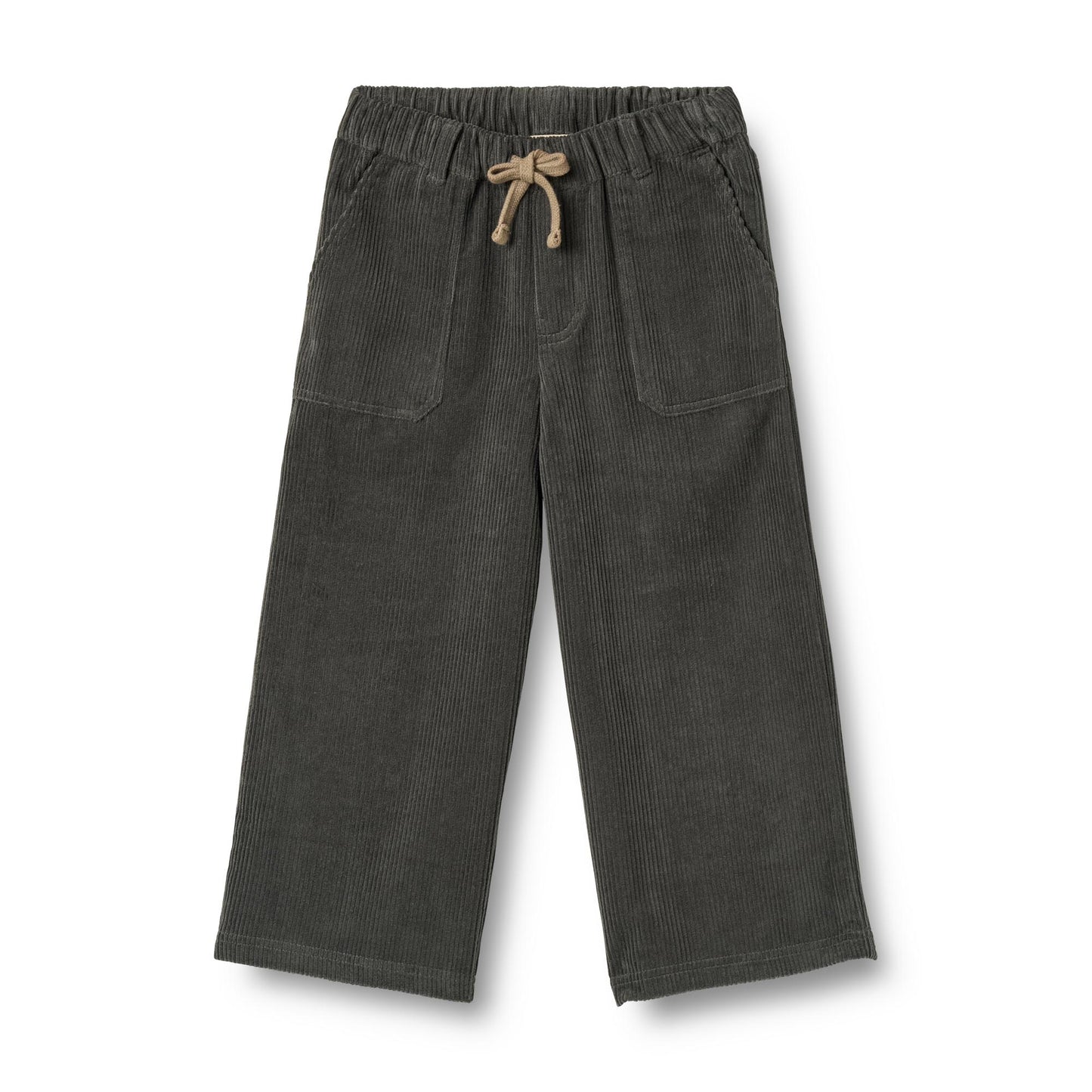 Corduroy broek James - Wide fit - Biologisch katoen - Black sea/zwart - Wheat voorkant