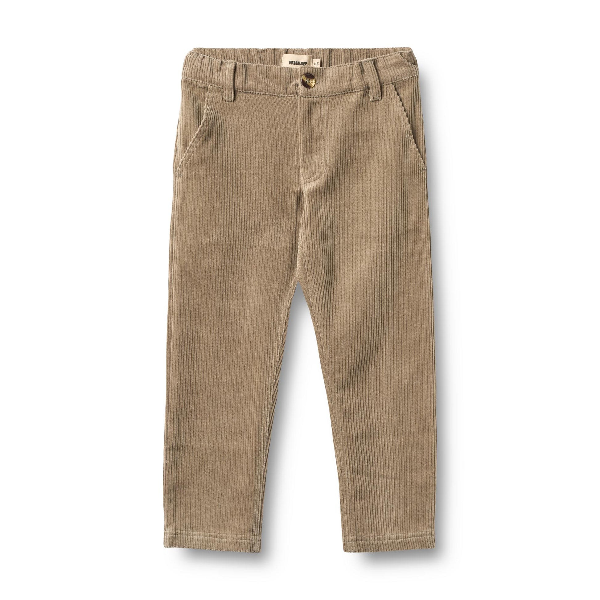 Corduroy broek Hugo - Biologisch katoen - Grey stone/beige - Wheat voorkant