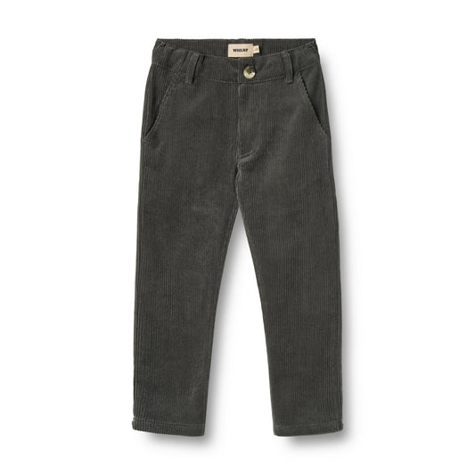Corduroy broek Hugo - Biologisch katoen - Black sea/zwart - Wheat voorkant